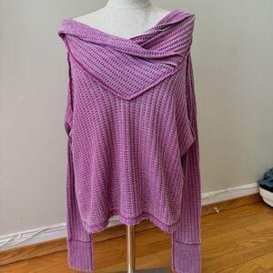 We The Free Free People Women’s Wildcat Thermal Top Wild Orchid Purple Size XS